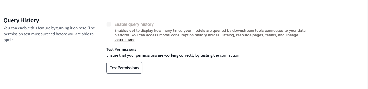 Enable query history in your environment settings. Enable query history in your environment settings.